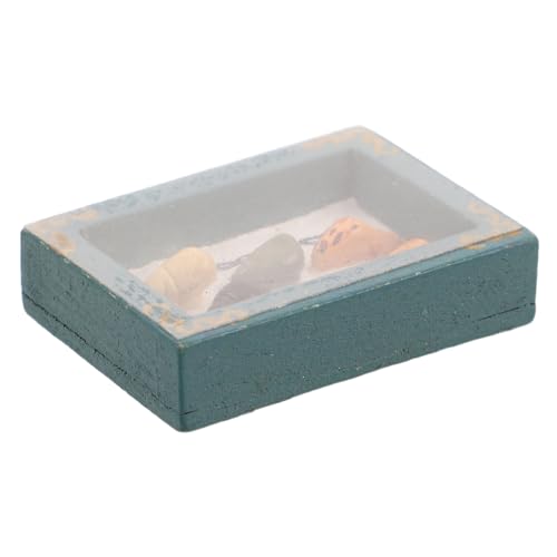 WOONEKY Miniatur Puppenhaus Modell mit Grüner Muschelbox für Sammler Präsentation DIY Bastelkit für Miniaturspielzeuge und Aufbewahrung Kleiner Gegenstände von WOONEKY