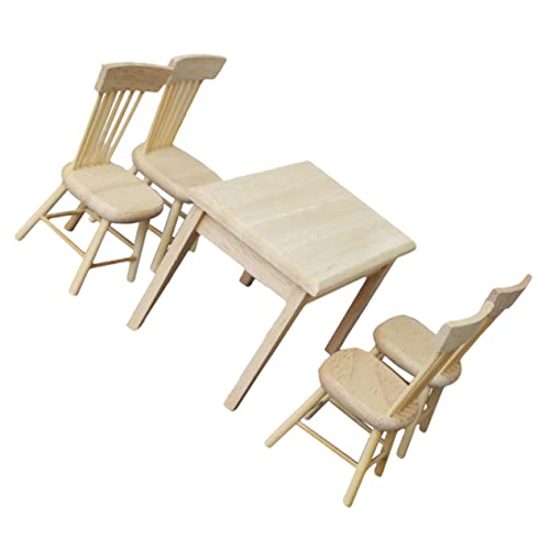 WOONEKY Miniatur Puppenhaus Möbel Set aus Tisch Stühle Miniaturmöbel für Puppenhaus Dekoration Sicher und Langlebig Kindgerechtes Design für Wohn und Spielzimmer von WOONEKY