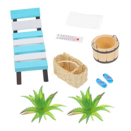 WOONEKY Miniatur Puppenhaus Stranddeko Holz Liegestuhl Modell Fein Gearbeitete Mikro Landschaft Deko Langlebige Miniatur Strandaccessoires für Mikro Szene und Fotorequisiten WOONEKY Miniatur Puppenhaus Stranddeko Holz Liegestuhl Modell Fein Gearbeitete Mikro Landschaft Deko Langlebige Miniatur Strandaccessoires für Mikro Szene und Fotorequisiten von WOONEKY