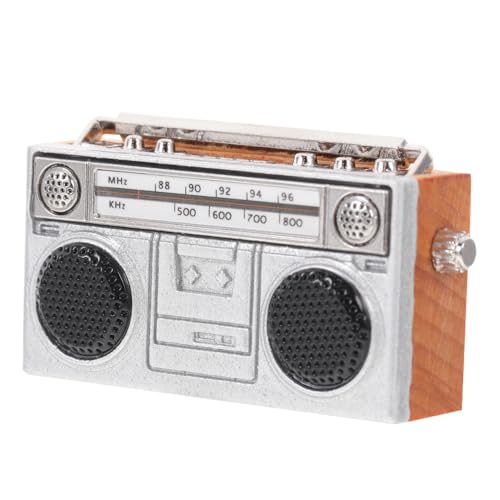 WOONEKY Mini-Radio-Figur Miniatur-Puppenhaus altes Radio Desktop-Modell Simulation Radio-Modell Bastelzubehör WOONEKY Mini-Radio-Figur Miniatur-Puppenhaus altes Radio Desktop-Modell Simulation Radio-Modell Bastelzubehör von WOONEKY