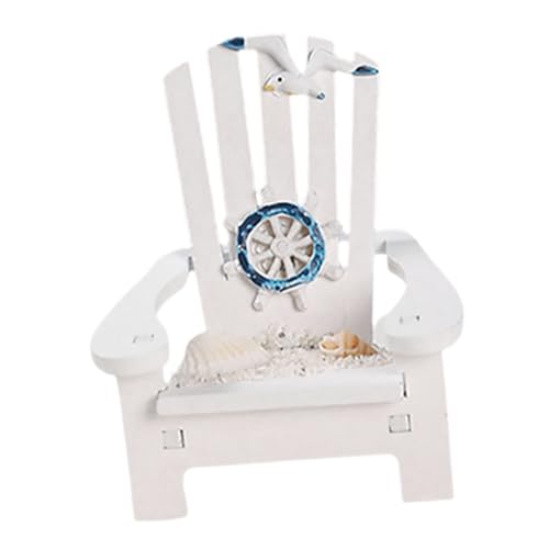 WOONEKY Miniatur Strandstuhl Deko Realistisch Gestalteter Puppenhaus Liegestuhl Stabile Formbeständige Mini Deck Chair Figur für Mediterrane Tisch Mikrolandschaftsdekorationen von WOONEKY