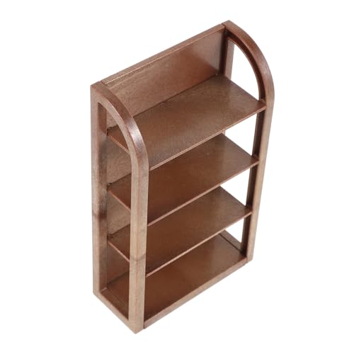 WOONEKY Miniatur Supermarkt Regal Modell für Puppenhaus Realistisches Mini Shelf für Essen und Dekoration Vielseitig Einsetzbar Tiefbraun für Kreatives Rollenspiel und Stilvolle von WOONEKY