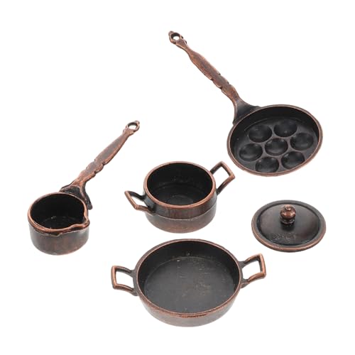 WOONEKY Miniaturküchenset für Puppenhäuser Realistisches Kochgeschirr aus Metall für DIY Rollenspiel und Teeparty Küchenaccessoires für Kreative Bastelprojekte von WOONEKY