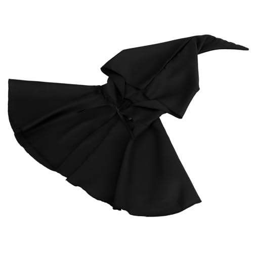 WOONEKY Mittelalterlicher Umhang mit Kapuze Schwarzer Cosplay Cape für Halloween Fasching Kostümfest Waschbares Vielseitig für Party Maskenball Rollenspiel Kreativ und Bequem WOONEKY Mittelalterlicher Umhang mit Kapuze Schwarzer Cosplay Cape für Halloween Fasching Kostümfest Waschbares Vielseitig für Party Maskenball Rollenspiel Kreativ und Bequem von WOONEKY