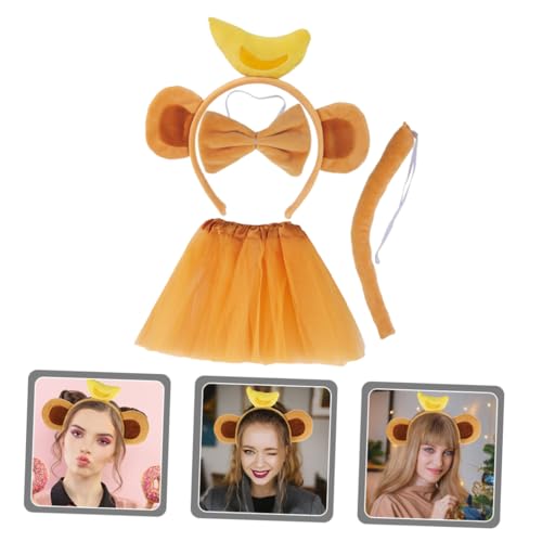 WOONEKY Monkey Kostüm mit Bananen stirnband Affenohren Fliege und Tüllrock Leichtes Tierkostüm für Mädchen Bequemes Cosplay für Halloween Themenparty und Fotoshootings WOONEKY Monkey Kostüm mit Bananen stirnband Affenohren Fliege und Tüllrock Leichtes Tierkostüm für Mädchen Bequemes Cosplay für Halloween Themenparty und Fotoshootings von WOONEKY