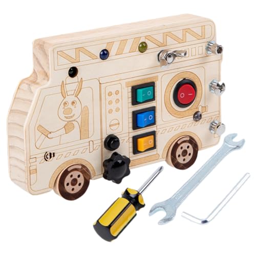 WOONEKY Montessori Busy Board Holzspielzeug mit Rot Grün Licht Motorikspielzeug für Kleinkinder Ab Jahr Feinmotorik Hand Auge Koordination und Frühkindlichem Lernen WOONEKY Montessori Busy Board Holzspielzeug mit Rot Grün Licht Motorikspielzeug für Kleinkinder Ab Jahr Feinmotorik Hand Auge Koordination und Frühkindlichem Lernen von WOONEKY