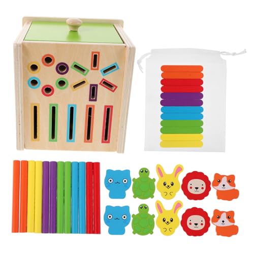 WOONEKY Montessori Holz Formen Sortierspiel für Ab Jahren Farb Formenerkennung Kognitives Lernspiel zur Hand-Auge-koordination Pädagogisches Holzpuzzle für Kleinkinder von WOONEKY