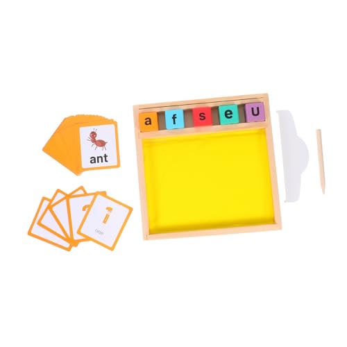 WOONEKY Montessori Sand Tray für Holz Sensory Writing Board Alphabet Lernspielzeug für Zuhause und Vorschule Selbstständiges Lernen und Feinmotorik Fördern von WOONEKY