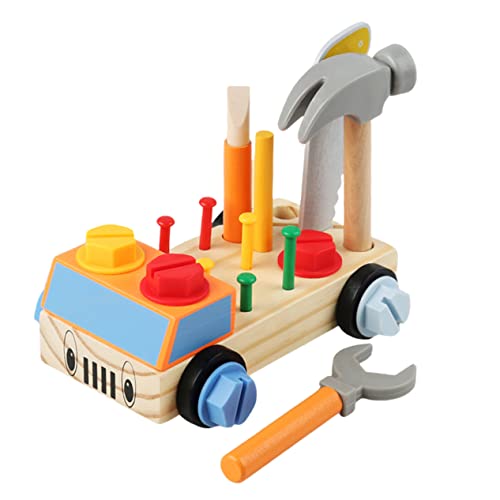 WOONEKY Montessori Schraubendreher Brettspiel für Farbige DIY Werkzeugauto Feinmotorik Sicheres Lernspielzeug für Kreative Problemlösung und Gemeinsames von WOONEKY