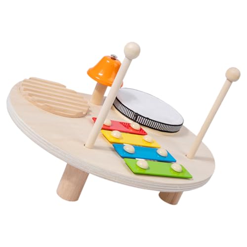 WOONEKY Musikinstrument Set Multifunktionales Holz Xylophon und Schlagzeug für Kreative Musikspiele für Frühes Lernen und Entwicklung von Motorikfähigkeiten von WOONEKY