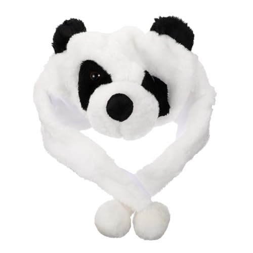 WOONEKY Niedliche Panda kopfbedeckung Plüsch Wintermütze Weiches Bequemes Tier design Foto requisite für Alltag und Kostüm von WOONEKY