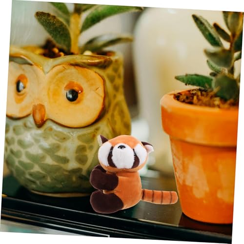 WOONEKY Niedlicher Roter Panda Plüsch Clip Samtig Gefülltes Kuscheltier Dekor für Zuhause Langlebig aus Pp Baumwolle Kawaii Waschbär Fensterdeko von WOONEKY