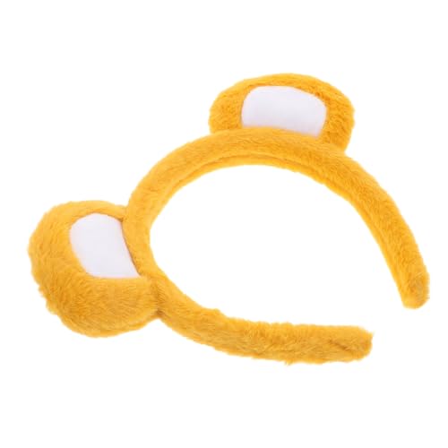 WOONEKY Niedliches Bärenohren Stirnband aus Weichem Material Rutschfestes Animal Hair Hoop für Erwachsene Hübsches Gelb für Halloween Cosplay Party und Alltag von WOONEKY