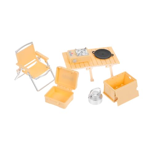 WOONEKY Outdoor Camping Spielset Gelb Miniatur Klappstuhl Picknick Tisch Herd Zubehör für Fantasievolles Rollenspiel und Kreatives Lernen Leicht und Tragbar für Drinnen und Draußen WOONEKY Outdoor Camping Spielset Gelb Miniatur Klappstuhl Picknick Tisch Herd Zubehör für Fantasievolles Rollenspiel und Kreatives Lernen Leicht und Tragbar für Drinnen und Draußen von WOONEKY