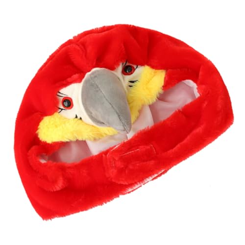 WOONEKY Party Papageienhut Rot Lustige Tierkostüm Mütze für Erwachsene und Cartoon Leicht Anzuziehen für Karneval Fasching Cosplay und Musikfestivals von WOONEKY