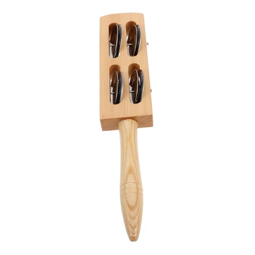 WOONEKY Percussion Jingle Stick mit Schellen Handliches Holz Musikinstrument für Frühe Musikalische Geeignet für Schule Kindergarten und Familienaktivitäten von WOONEKY
