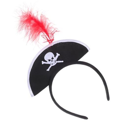 WOONEKY Piratenhut mit Elastischem Stirnband Kostümzubehör für Rollenspiele Halloween Karneval und Mottopartys Geeignet für Kopfgrößen Vielseitig Einsetzbar von WOONEKY