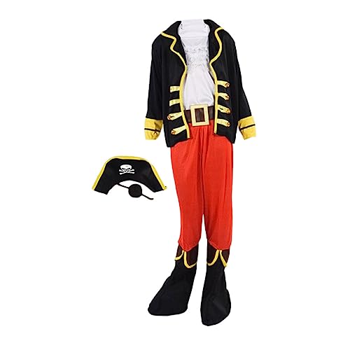 WOONEKY Piratenkostüm XL Polyester Robust Leicht Halloween Karneval Party Cosplay mit Hut und Umhang für Jungen Mädchen Faschingskostüm WOONEKY Piratenkostüm XL Polyester Robust Leicht Halloween Karneval Party Cosplay mit Hut und Umhang für Jungen Mädchen Faschingskostüm von WOONEKY