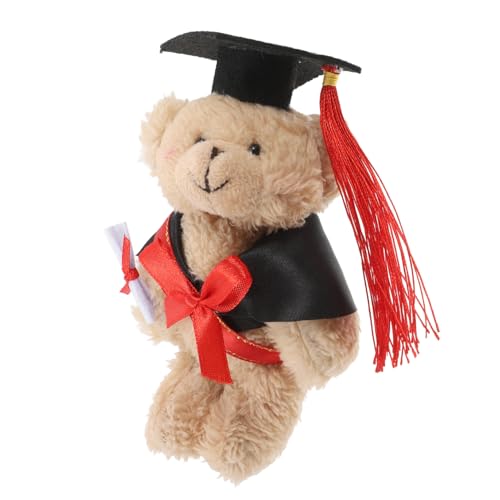 WOONEKY Plüsch Abschlussbär mit Doktorhut Hochwertiges Kuscheltier für Graduierungsgeschenke Weiches Plüschmaterial Erinnerungsstück für Absolventen für Abschlussfeiern Glücksbringer von WOONEKY