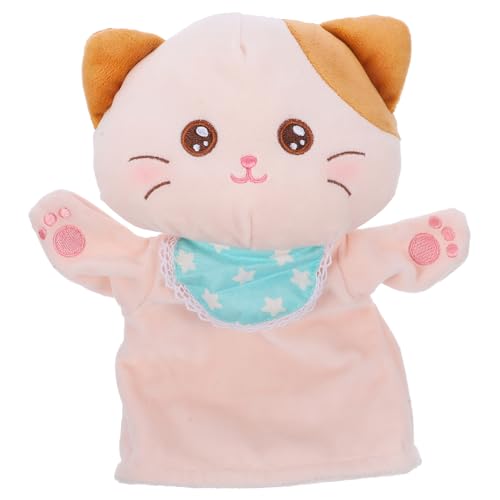 WOONEKY Plüsch Katze Handpuppe zum Erzählen Interaktives Kuscheltier für Weiche Cartoon Tier Handpuppe Fördert Fantasie und Rollenspiel im Kindergarten und Zuhause von WOONEKY
