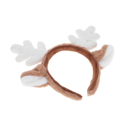 WOONEKY Plüsch Rentiergeweih Haarreif für Weihnachten Niedliches Kostümzubehör mit Einzigartigem Design Geeignet für Cosplay und Festlichkeiten für Erwachsene von WOONEKY