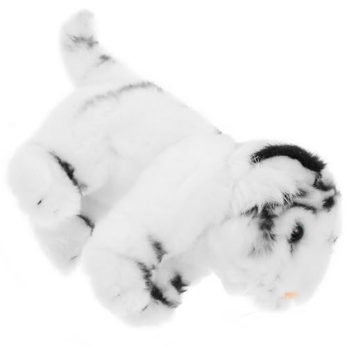 WOONEKY Plüsch Tiger Figur Realistisches Tiger Stofftier für Weiches Kuscheltier Dekoration für Wohnzimmer und Schlafzimmer und Kissen für Komfort von WOONEKY