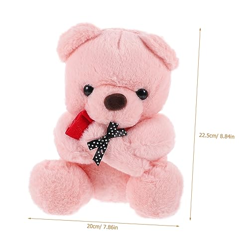 WOONEKY Plüschbär mit Rosen Kleines Kuscheltier Weiches Stofftier für Valentinstag Niedlicher Rosa Dekoratives Plüschspielzeug für Schlafzimmer und Wohnzimmer von WOONEKY