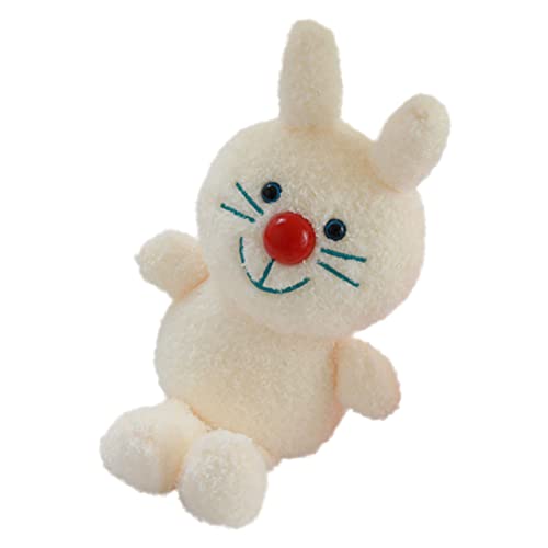 WOONEKY Plüschhase Kuscheltier Rotes Nasen Kaninchen Weiches Kleines Plüschtier Schmusetier und Flauschiger Hase als Dekorativer Begleiter für Schlafzimmer und Wohnzimmer von WOONEKY