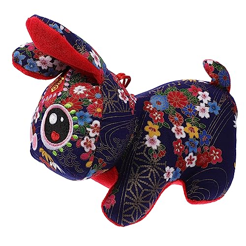 WOONEKY Plüschhasenpuppe, Plüschtiere Zum Chinesischen Neujahr, Zartes Kaninchenspielzeug, Ausgestopfte Kaninchenpuppe, Chinesisches Antikes Zeug, Lebensechte Tierplüschpuppe, von WOONEKY