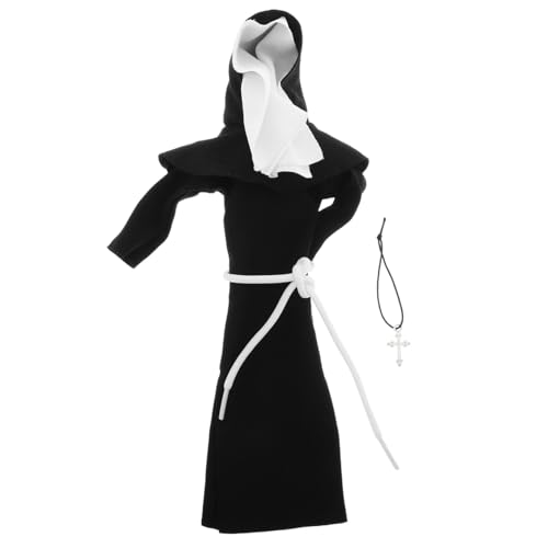 WOONEKY Plüschpuppe Nonnenkostüm mit Silberne Halskette DIY Puppenbekleidung für Rollenspiele und Kirchen Szenen Einzigartiges und Stilvolles Outfit für Kreative Spielideen WOONEKY Plüschpuppe Nonnenkostüm mit Silberne Halskette DIY Puppenbekleidung für Rollenspiele und Kirchen Szenen Einzigartiges und Stilvolles Outfit für Kreative Spielideen von WOONEKY