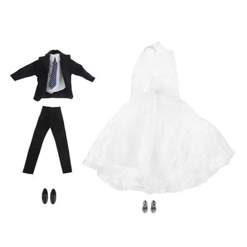 WOONEKY Puppen-hochzeitsoutfit mit Brautkleid und Bräutigam Anzug Formelle Kleidung für Mädchen und Jungen Puppen Inklusive Schuhe für Geburtstagsfeier und Rollenspiel WOONEKY Puppen-hochzeitsoutfit mit Brautkleid und Bräutigam Anzug Formelle Kleidung für Mädchen und Jungen Puppen Inklusive Schuhe für Geburtstagsfeier und Rollenspiel von WOONEKY