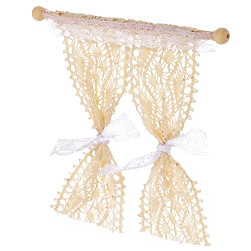 WOONEKY Puppenhausvorhänge, Mini Ornament, Miniaturvorhang, Fensterzubehör Für Kleine Häuser, Mini Vorhang Für Kleine Häuser, Mini Vorhang Für Puppenhaus, Türvorhang Für Puppenhaus von WOONEKY