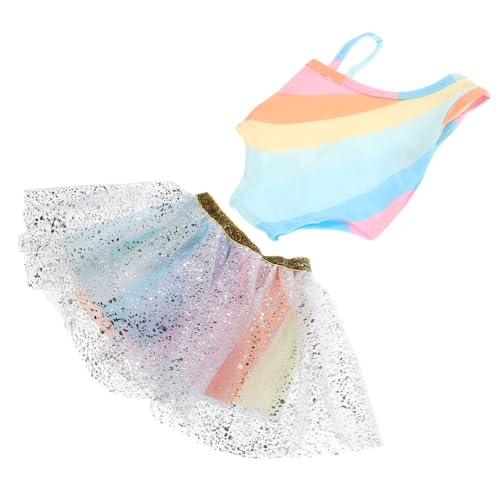 WOONEKY Puppenkleid für Mädchen Glitzernder Tüllrock für Ballett für Kreative Rollenspiele und Geeignet für Amerikanische Puppen Fördert Fantasievolles Spiel und Motorische Fähigkeiten von WOONEKY