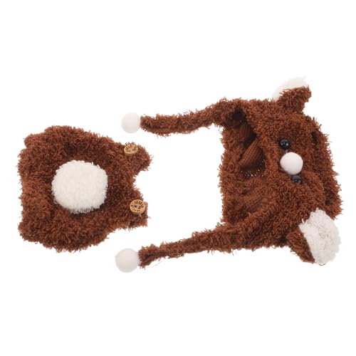 WOONEKY Puppenkleidung Set mit Braunem Bärenmuster Kapuzenpullover und Overall Stabile Qualität Einfache Handhabung Passgenau für Miniaturpuppen zum Ankleiden und Rollenspiel WOONEKY Puppenkleidung Set mit Braunem Bärenmuster Kapuzenpullover und Overall Stabile Qualität Einfache Handhabung Passgenau für Miniaturpuppen zum Ankleiden und Rollenspiel von WOONEKY