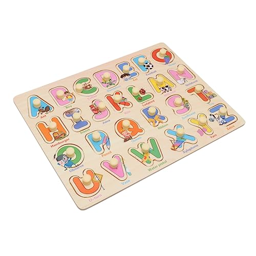 WOONEKY Rätsel für Kinder rätselbuch Kinder kinderpuzzle holzpuzzles Wooden Jigsaw Puzzle kleinkinderspielzeug Rätsel für Kleinkinder Alphabet-Puzzles Wörter Rätsel hölzern erröten Bambus von WOONEKY