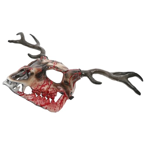 WOONEKY Realistische Halloween Hirschmaske mit Abnehmbaren Geweih Cosplay Requisite für Männer und Frauen Maskenkostüm für Party und Karneval von WOONEKY
