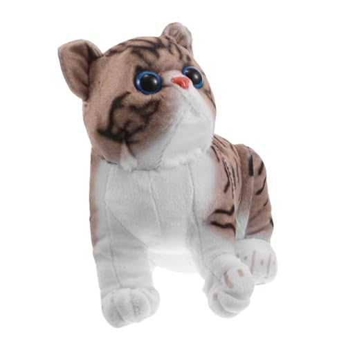 WOONEKY Realistisches Katzen Kuscheltier Plüschspielzeug Weiches Sammelfigur Cartoon Design Vielseitiges Wohnaccessoire für Dekoration von WOONEKY