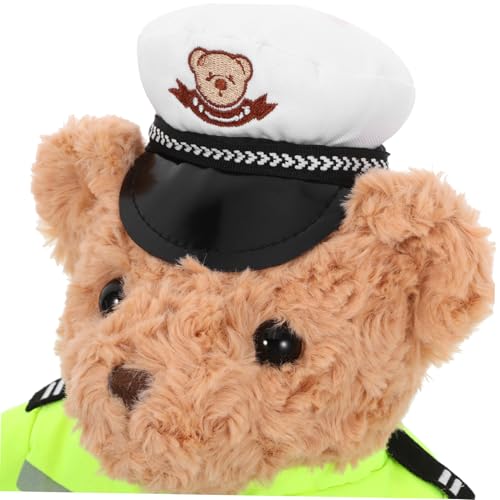 WOONEKY Realistisches Plüschtier Polizeibär Sitzend Weiches Kuscheltier mit Grünem Uniform Outfit Robustes Stofftier für Junge Mädchen als Spielerisches Verkehrssicherheits Tool WOONEKY Realistisches Plüschtier Polizeibär Sitzend Weiches Kuscheltier mit Grünem Uniform Outfit Robustes Stofftier für Junge Mädchen als Spielerisches Verkehrssicherheits Tool von WOONEKY