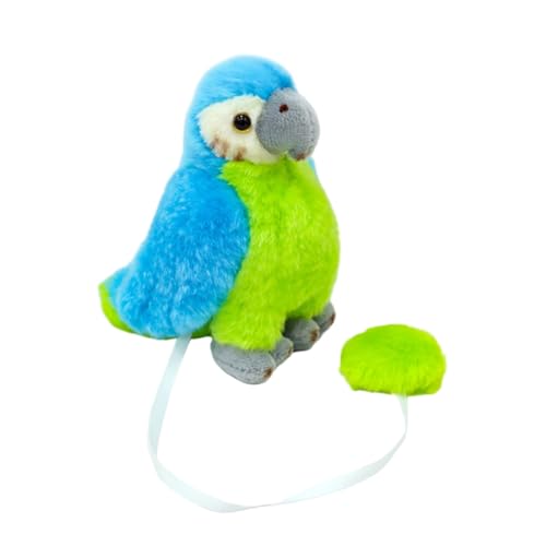 WOONEKY Realistisches Schulterpapagei Plüschtier Blau Weiches Langlebiges Piraten-kostüm-Accessoire für Erwachsene Sicher Haftender Detailgetreuer Kleiner Vogel für Halloween Cosplay von WOONEKY