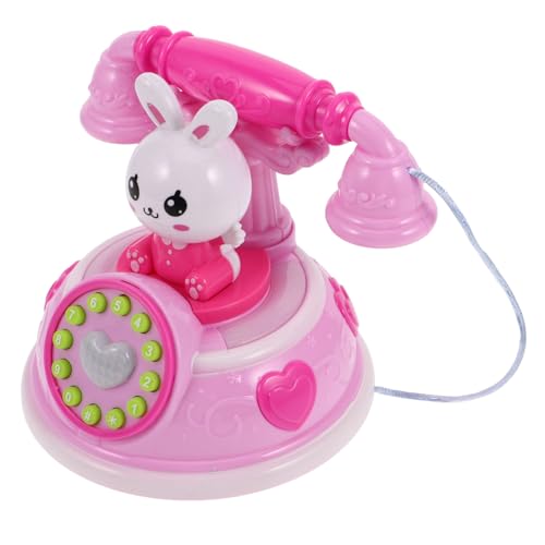 WOONEKY Retro Telefon für Interaktives Telefon mit Licht Rollenspiel Spaß für Kreative Spiele und Kommunikationsfähigkeiten Pinkes Modell von WOONEKY