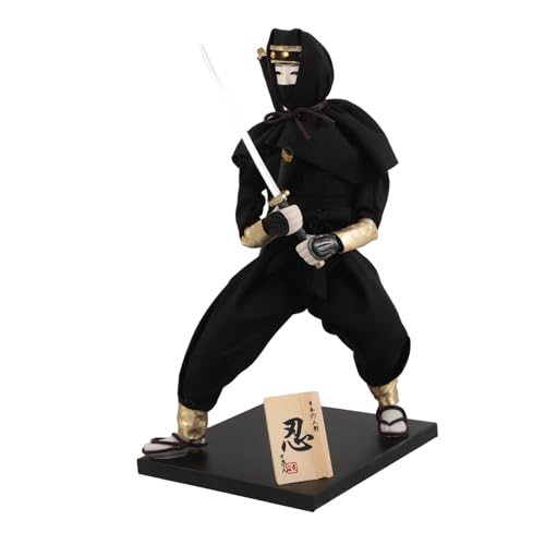 WOONEKY Samurai Figurine Statue Japanischer Ninja Krieger für Kinderzimmer Lebensraum Büro Handgefertigte Sammlerstücke mit Einzigartiger Japanischer Handwerkskunst von WOONEKY