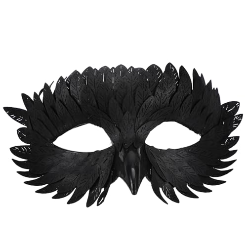 WOONEKY Schwarze Halbgesichts Eulengesichtsmaske für Damen Leichte Kunststoff Masquerade Maske Handgefertigtes Tiermotiv Komfortabel und Vielseitig für Halloween Karneval und Cosplay WOONEKY Schwarze Halbgesichts Eulengesichtsmaske für Damen Leichte Kunststoff Masquerade Maske Handgefertigtes Tiermotiv Komfortabel und Vielseitig für Halloween Karneval und Cosplay von WOONEKY