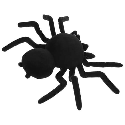 WOONEKY Schwarze Plüschspinne Kuscheltier Weiches Stofftier Schlafbegleiter Niedliches Spinnendesign Zimmerdekoration von WOONEKY