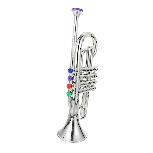 WOONEKY Simuliertes Trompetenspielzeug mit Vier Musikmodell für Bühnenrequisit Pädagogisches Instrument für Junge Musikliebhaber WOONEKY Simuliertes Trompetenspielzeug mit Vier Musikmodell für Bühnenrequisit Pädagogisches Instrument für Junge Musikliebhaber von WOONEKY