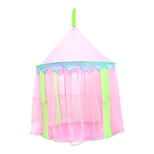 WOONEKY Spielzelt Mädchen Indoor Outdoor Prinzessin Schloss Zelt mit Netzvorhang Hexagon Spielhaus für Kreatives und Privatraum Leicht Abbaubar für Kinderzimmer und Garten von WOONEKY