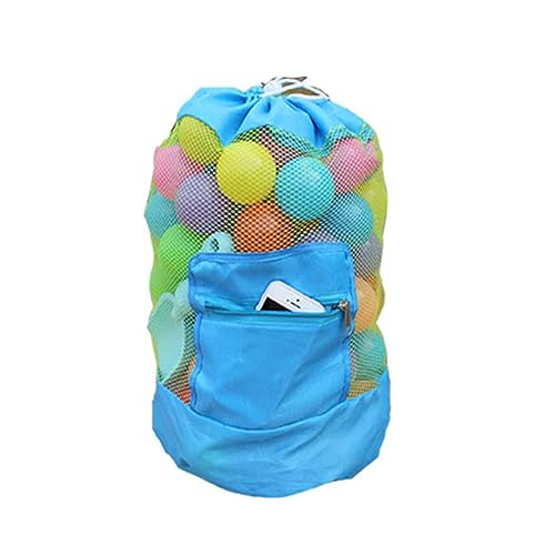WOONEKY Strandtasche Faltbare Mesh Tasche für Sandspielzeug und Muscheln Robuste Aufbewahrung für Teenager und Blau WOONEKY Strandtasche Faltbare Mesh Tasche für Sandspielzeug und Muscheln Robuste Aufbewahrung für Teenager und Blau von WOONEKY
