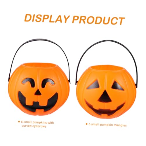 WOONEKY Teiliges Halloween Deko mit Kleinen Kürbis Eimern und Kürbis Dreiecklichtern Orangefarbene Halloween Atmosphäre Deko als Gruselige Requisite für Party und Festveranstaltungen WOONEKY Teiliges Halloween Deko mit Kleinen Kürbis Eimern und Kürbis Dreiecklichtern Orangefarbene Halloween Atmosphäre Deko als Gruselige Requisite für Party und Festveranstaltungen von WOONEKY