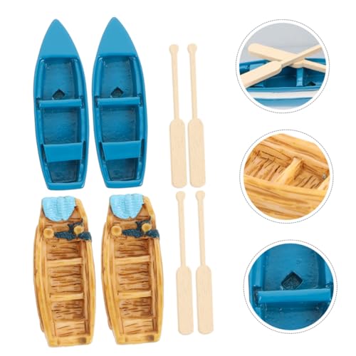 WOONEKY Teiliges Miniatur Boot aus Stabilem Resin Blaue Strand Deko Puppenhaus Miniatur Ornamente Handgefertigte Mikro Landschaftsdekoration für DIY Sandtisch von WOONEKY