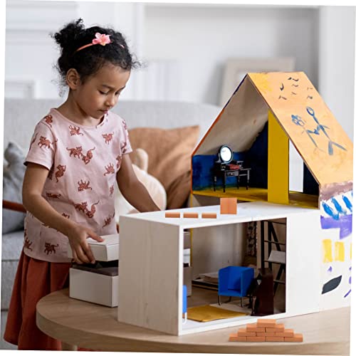 WOONEKY Teiliges Miniatur Ziegelstein Modell Realistische Dachziegel und Ziegelsteine für DIY Puppenhaus Architektur Sandtisch und Miniaturlandschaften für Modellbau und Kreative von WOONEKY