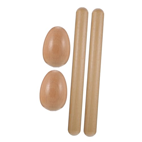WOONEKY Teiliges Percussion Holz Rhythmussticks und Ei Shaker Glatte Oberfläche ohne Grat Sicher und Vielseitig für Musikalische Früherziehung und Mobiles von WOONEKY